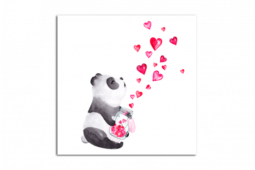 Картина Панда с сердечками